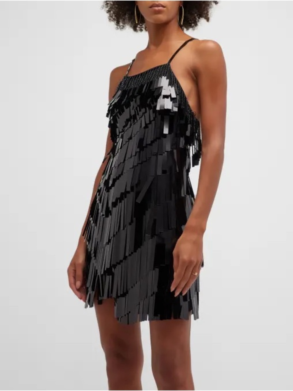 The Attico Black Sequin Fringe Mini Dress Size 2 $3500 Retail NWT - Picture 3 of 10
